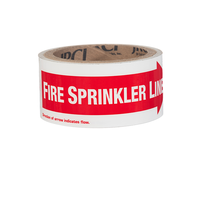 Fire Sprinkler Line, Right Arrow, Vinyl Sticker, Roll of 50