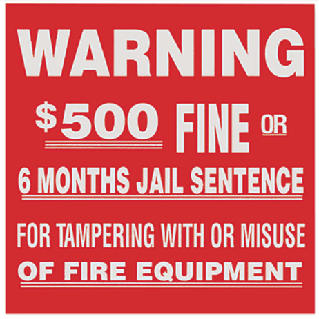 FE Warning Sign $500