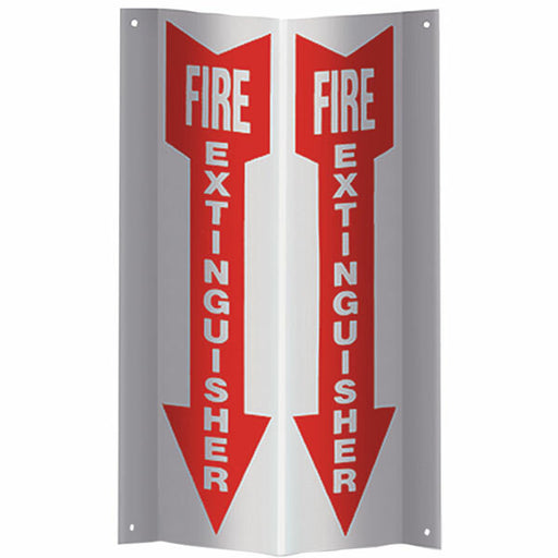 Fire Extinguisher Arrow Sign, 3-D Rigid Plastic, 4" x 18"