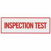 Inspection Test Sign, Aluminum, 6" x 2"