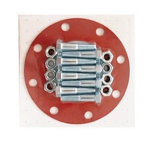 Flange Pack Kit With 150lb Full Faced Red Rubber Ring Gasket, Zinc Plated Nuts and Bolts - Available In Multiple Sizes