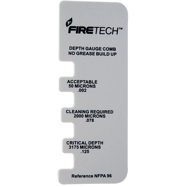 Grease Depth Comb For Measuring Grease Buildup On Kitchen Hoods, Fans, Ducts