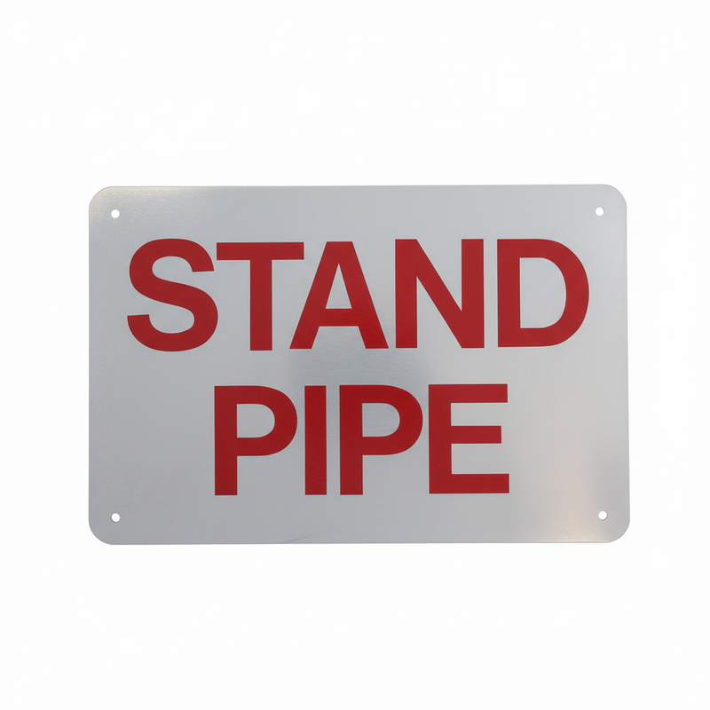 Standpipe Sign, Aluminum, 12" x 8"