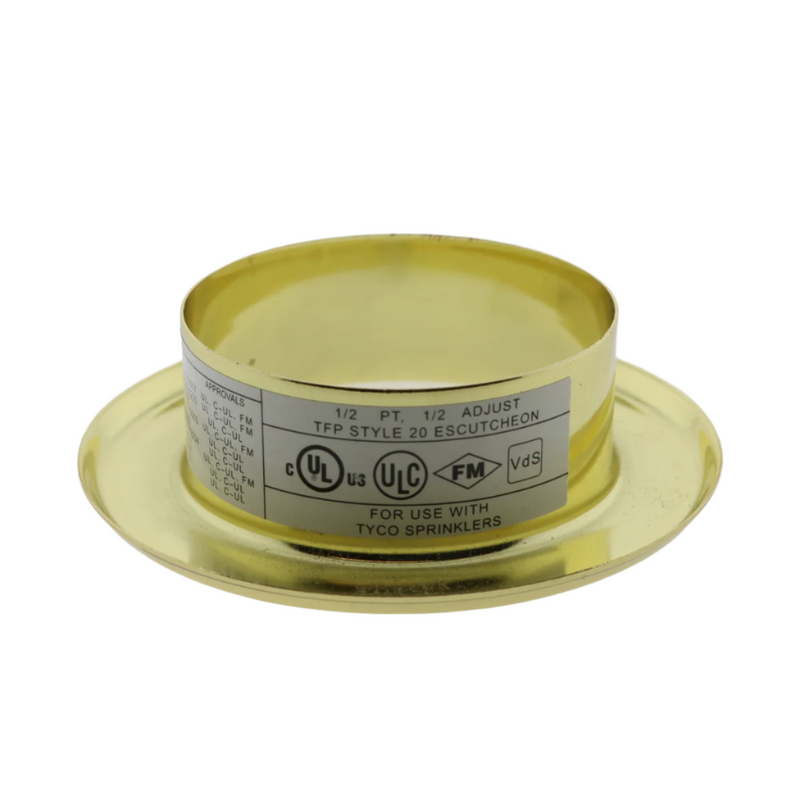 Tyco Style 20 Recessed Fire Sprinkler Escutcheon 1/2" NPT, Brass, 56-705-2-010 - WeSupplyIt.com