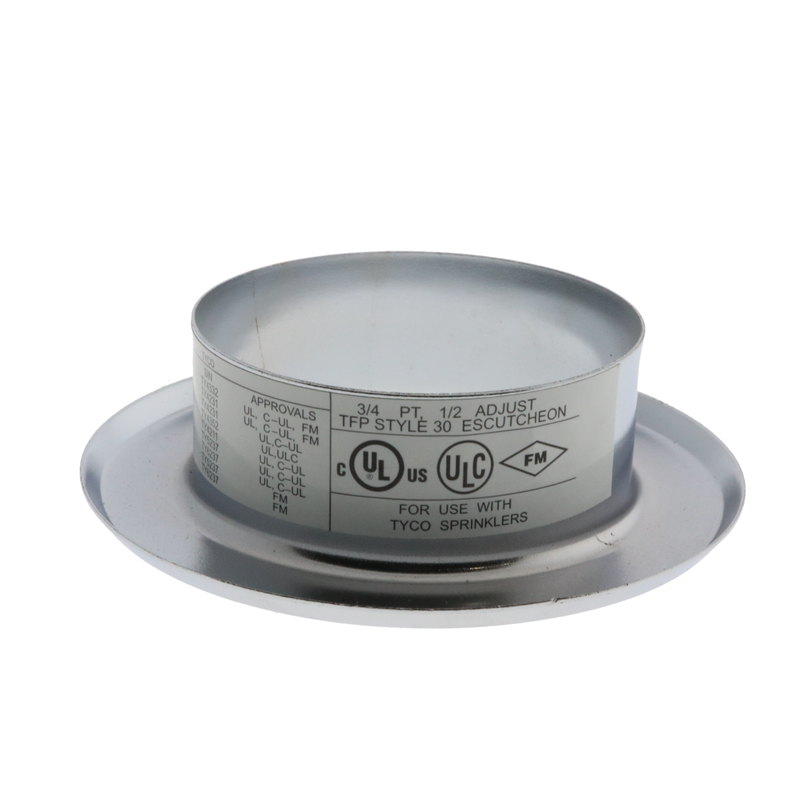 Tyco Style 30 Recessed Fire Sprinkler Escutcheon 3/4" NPT, Stainless Steel, 56-705-1-011 - WeSupplyIt.com