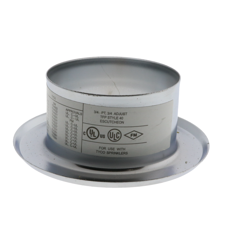 Tyco Style 40 Recessed Fire Sprinkler Escutcheon 3/4" NPT, Chrome, 56-700-9-010 - WeSupplyIt.com