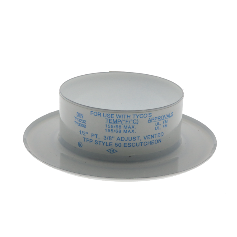 Tyco Style 50 Recessed Fire Sprinkler Escutcheon 1/2" NPT, Stainless Steel White, 56-711-0-010 - WeSupplyIt.com