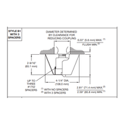 Tyco Model PH2 Type B1 B-1 Fire Sprinkler Escutcheon, Institutional, Chrome, 56-001-7-511 - WeSupplyIt.com