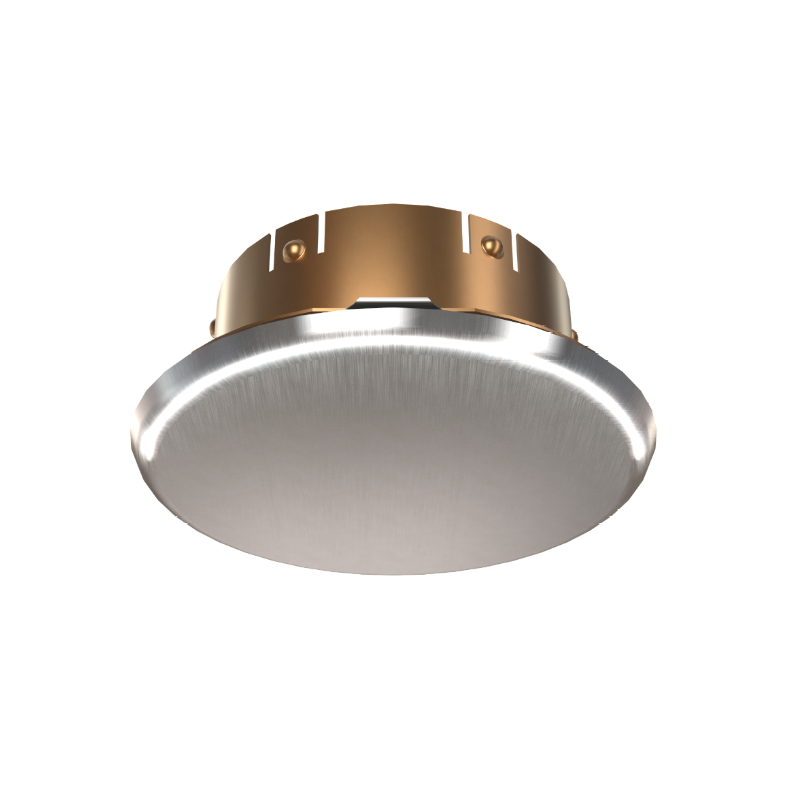 Viking Mirage Cover 13504 Label 13502A Push On Concealed Fire Sprinkler Cover Plate Escutcheon, Standard Small 2 3/4" OD, Brushed Chrome, 165 Degree White Label, 13504FC/B - WeSupplyIt.com